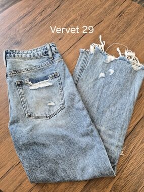 Vervet High-Rise Light Blue Distressed Wide Leg Jeans
